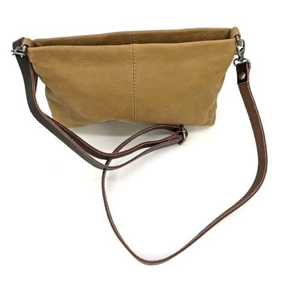 Biba Carolina Out Cross Bag Crossbody Purse Taupe Full-Grain Leather - Picture 4 of 5